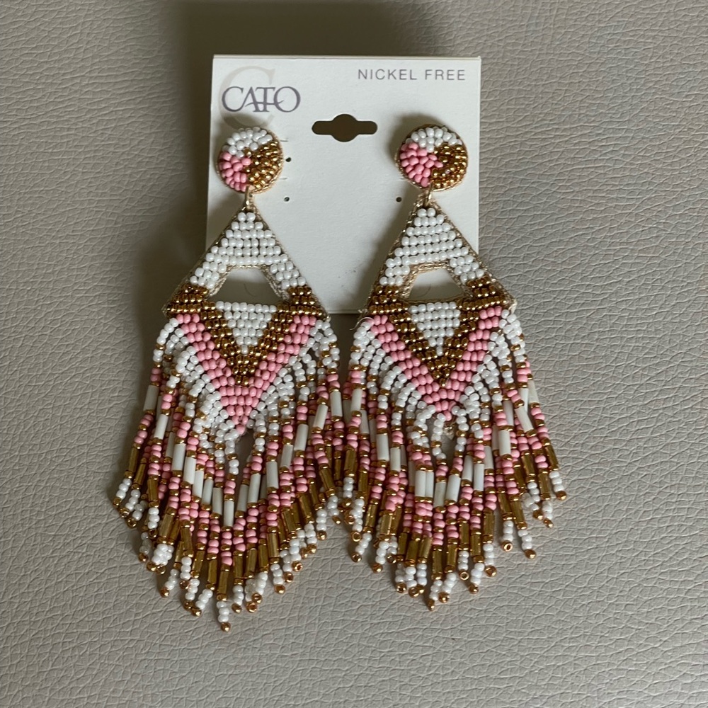 Chic Beaded Fringe Earrings, Western or Boho perfect for any occasion - Picture 4 of 5